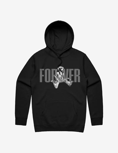 Forever black hoodie, jumping eddie design